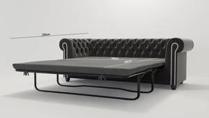 Sofa Karl 3-Sitzer Chesterfield Schwarz