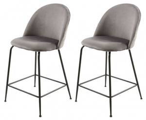 Lot de 2 chaises de bar - FARA Anthracite