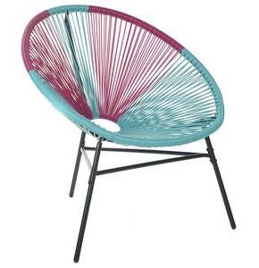 Fauteuil coin lecture ACAPULCO Noir - Bleu - Multicolore - Rose foncé - Turquoise - 1 chaise