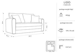 ausklappbares Sofa LIDO 2 Sitzplätze Beige