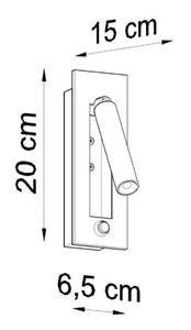 Wandleuchte Enif Schwarz - Metall - 7 x 20 x 15 cm