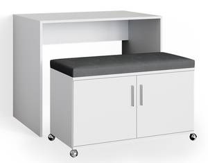 Bureau Flona 35923 Gris - Blanc - Bois manufacturé - 93 x 76 x 60 cm