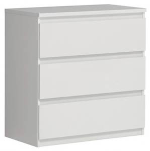 Commode 3 tiroirs blanc Blanc - Bois manufacturé - 77 x 80 x 42 cm