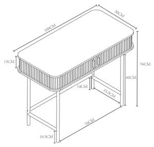 Table console Tvedestrand Beige - Bambou - 100 x 76 x 50 cm