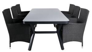 Gartenmöbel-Set Virya (7-teilig) Schwarz - Rattan - 100 x 74 x 200 cm