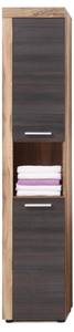 Armoire de toilette CancunBoom Marron - En partie en bois massif - 36 x 184 x 31 cm