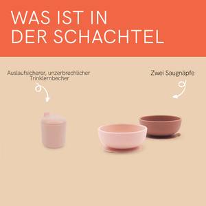 Saugnapf Teller+ Trinkbecher Set Pink