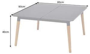 Beistelltisch IPANEMA Grau - Metall - Massivholz - Holzart/Dekor - 80 x 40 x 80 cm