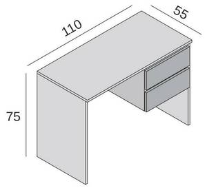 Schreibtisch Carpino Weiß - Holzwerkstoff - 110 x 76 x 53 cm