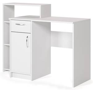 Schreibtisch „Alvar“ Weiß mit Regal Weiß - Holz teilmassiv - 116 x 92 x 48 cm