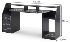 Computertisch Joel Schwarz Groß Höhe: 65 cm