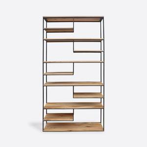 Industrielles Loft-Bücherregal DERA Braun - Massivholz - Holzart/Dekor - 120 x 190 x 35 cm