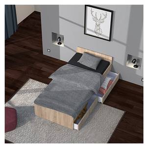 BETT KAPPA mit 2x Schubladen Braun - Holzwerkstoff - 94 x 40 x 194 cm