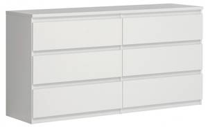 Grande commode 2x3 tiroirs blanc Blanc - Bois manufacturé - 154 x 80 x 42 cm