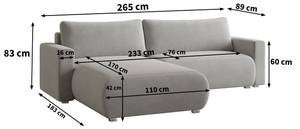 Ecksofa TURIN M Hochglanz Altrosa