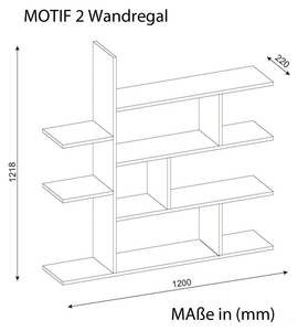 Wandregal Motif 2 Weiß Weiß - Holzwerkstoff - 120 x 121 x 22 cm