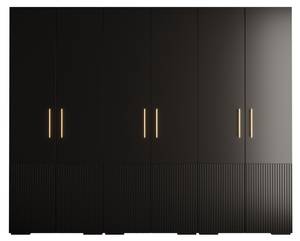 Drehtürenschrank Manhattan Ryfel 3 Schwarz - Gold - 6 Türen