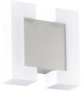 Lampe murale d'extérieur SITIA Argenté - Blanc - Métal - Textile - 18 x 18 x 5 cm