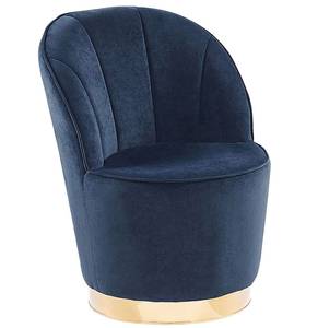 Fauteuil ALBY Bleu - Bleu foncé - Doré