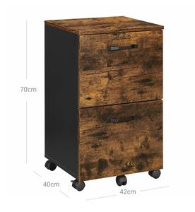 Rollcontainer Braun - Holzwerkstoff - 40 x 70 x 42 cm