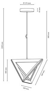 Trigonon Suspension Plexiglas / Chêne massif - 1 ampoule