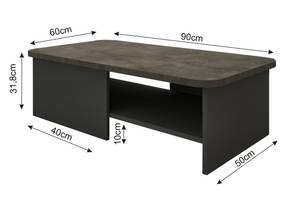 Couchtisch Majör Betonoptik Beige - Grau - Holzwerkstoff - 90 x 32 x 60 cm