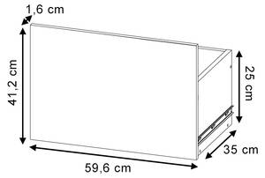 Schublade „COMPO“ M13 Weiß Groß Weiß - Holz teilmassiv - 54 x 25 x 35 cm