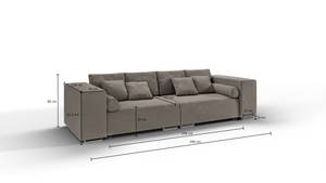 Big Sofa Tover mit Schlaffunktion Hochglanz Beige