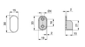 Schrankstangen-Set 30x15 mm Stahl Grau - Metall - 5 x 10 x 120 cm