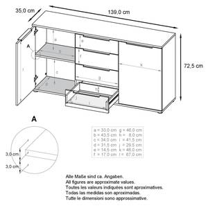 Linio V1 Sideboard Eiche Dekor - Weiß