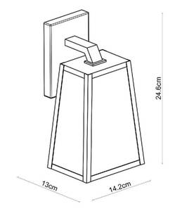 Wandleuchte Matslot Schwarz - Metall - 13 x 25 x 13 cm