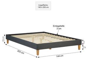 Lit rembourré 2282 Largeur : 144 cm