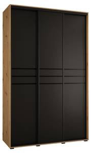 ARMOIRE À PORTES COULISSANTES DAVOS 10 Noir - Imitation chêne - Largeur : 150 cm