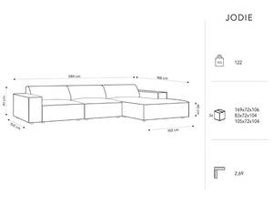 Ecksofa JODIE 4 Sitzplätze Grün