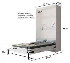 Schrankbett Home Weiß - Breite: 135 cm