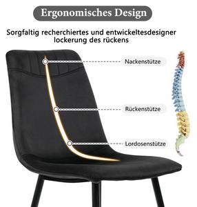 Esszimmerstuhl VELVMetal (4er Set) Schwarz