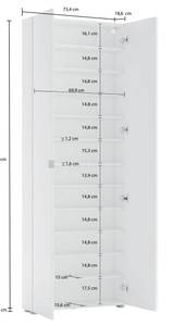 2-türiger Mehrzweckschrank  Dfolorunsh Weiß - Holzwerkstoff - 70 x 200 x 19 cm