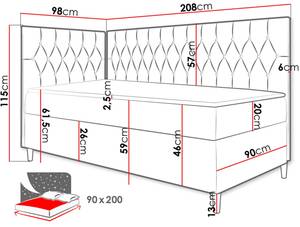 Boxspringbett Filip Junior 3 Breite: 98 cm