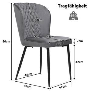 Esszimmerstuhl Sanft (2er Set) Grau - 2er Set