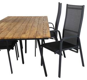 Gartenmöbel-Set Chan (5-teilig) Schwarz - Metall - 100 x 74 x 200 cm