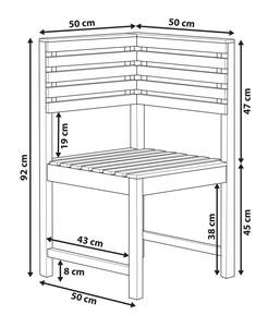 Chaise de jardin TREIA Marron - Bois massif - 50 x 92 x 50 cm