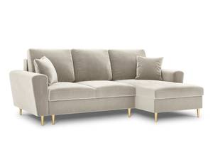 Schlaf-Ecksofa + Box MOGHAN 4 Sitzplätze Beige