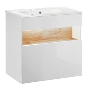 Waschtisch BAHAMA 60x46x68 Braun - Weiß - Holzwerkstoff - Kunststoff - 60 x 68 x 46 cm