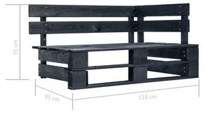 Palettenbank 297703 Schwarz - Holzwerkstoff - Holzart/Dekor - 110 x 55 x 65 cm