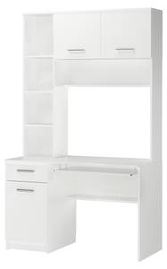 Bureau ordinateur Crossline blanc Blanc - Bois manufacturé - 120 x 201 x 59 cm