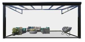 Wintergarten Klar Polycarbonat Matt Schwarz - Metall - 300 x 215 x 300 cm