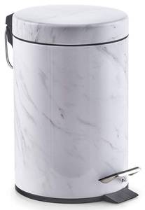 Abfalleimer aus Metall, Marmor, 3 Liter Grau - Metall - 17 x 26 x 17 cm