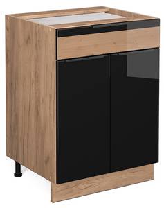 Küchenunterschrank Fame-Line 46741 Schwarz - Braun - Holzwerkstoff - 60 x 82 x 60 cm