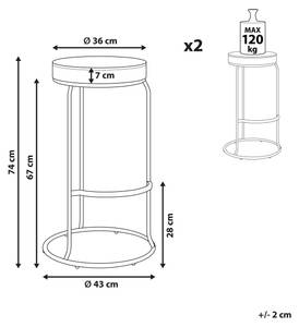 Tabouret de bar MILROY Noir - Marron