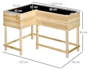 Hochbeet 845-634 Braun - Massivholz - 91 x 81 x 122 cm